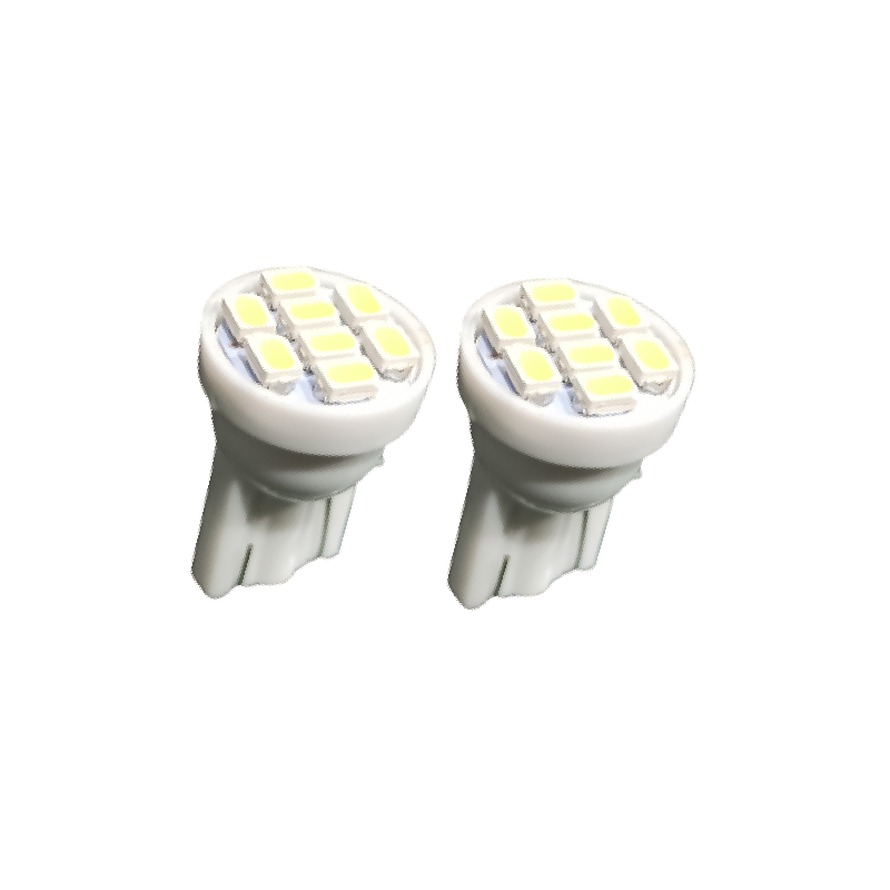 Lampada led t10 8 leds smd 1206 esmagada grande 12v branco  c/20pcs - gtl2113br