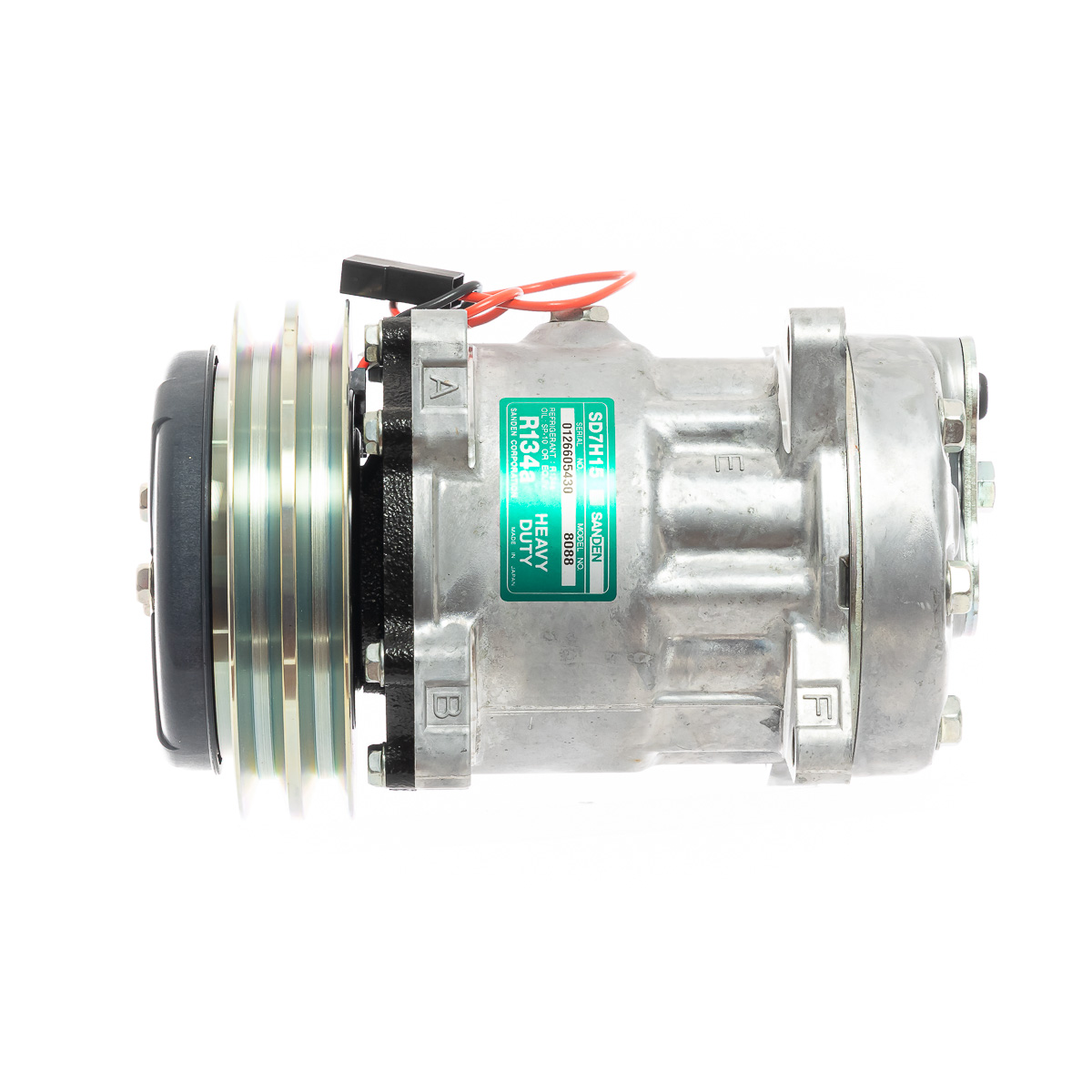 Compressor 7h15 12v 2a 140mm (8 orelha) flex (saida tras. vertical) - sd8088j